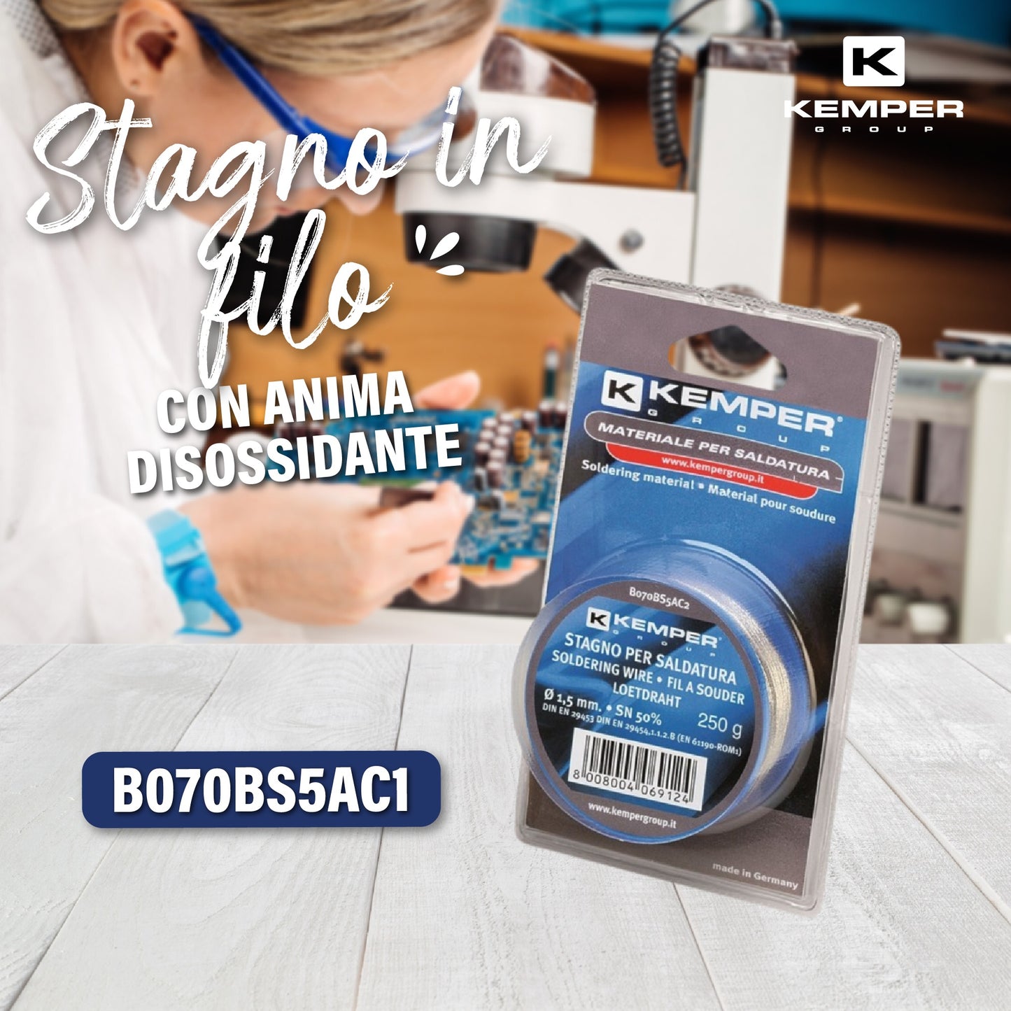 მავთული შედუღების KEMPERGROUP L070BS5AC2 250g 1.5mm