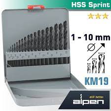 ბურღების ნაკრები ლითონზე ALPEN HSS KM19 SPRINT 19PCS
